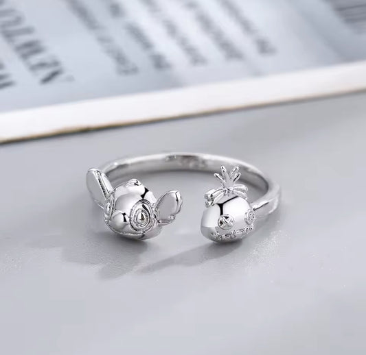 Anillo ajustable de puntada (plata de ley 925)