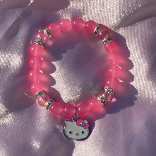 Pulsera de gatito rosa claro