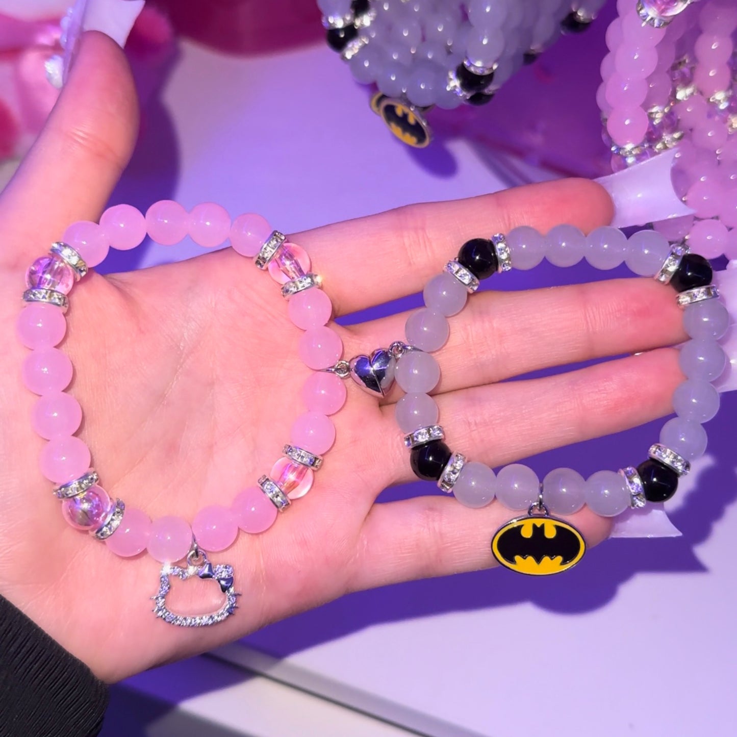 Diamond Kitty & BM Magnetic Heart Bracelets