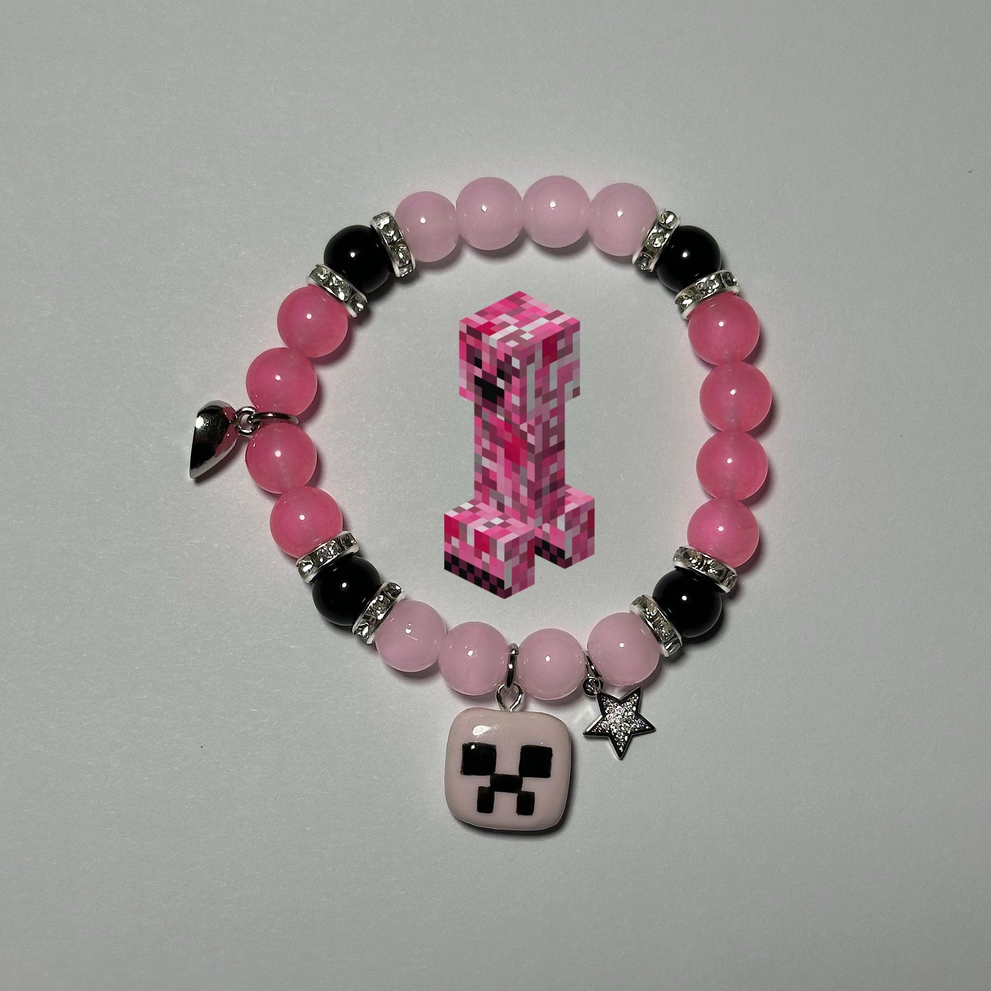 Pulseras de Creeper y Creeper Rosa de Minecraft
