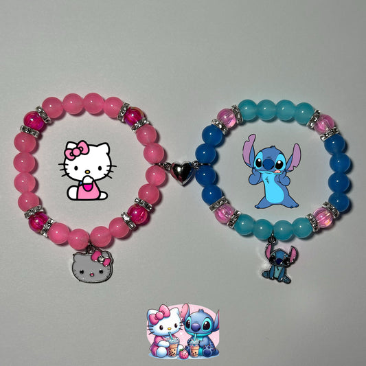Pulseras de Hello Kitty y Stitch