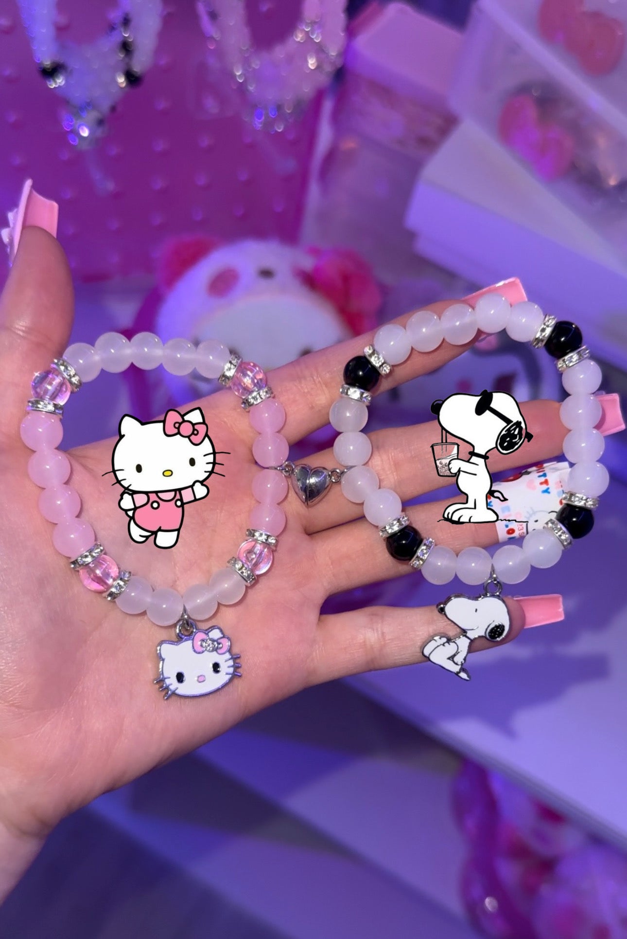 Hello Kitty & Snoopy Bracelets (Sold as set or individually)