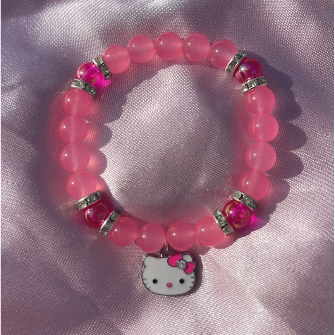 Hot Pink Kitty Bracelet