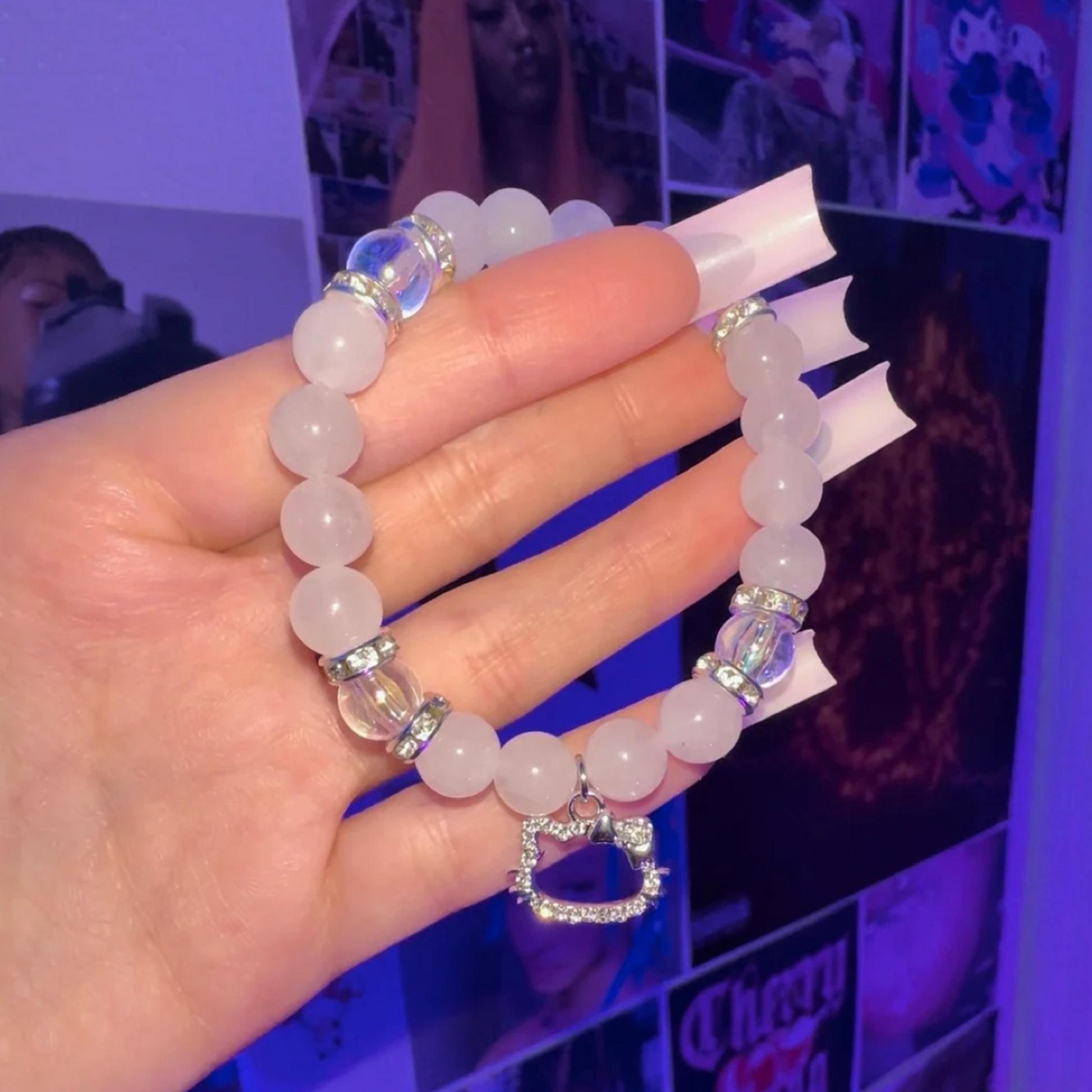 White Diamond Kitty Bracelet – Star Girl