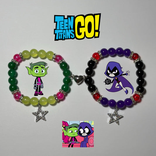 Beast Boy & Raven Bracelets (Available as Set or Singles)