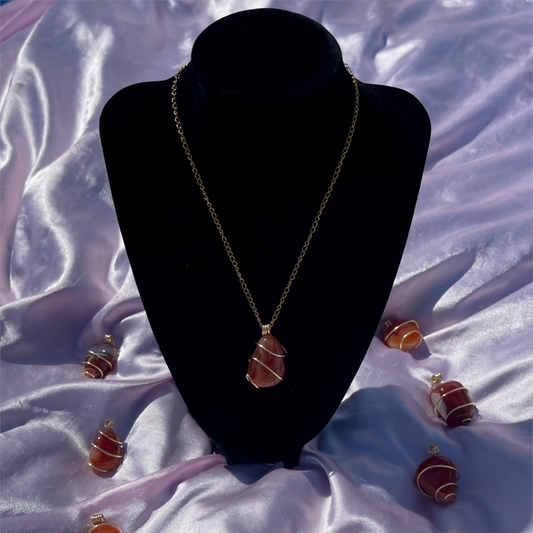 Gold Plated 925 Sterling Silver Carnelian Necklace