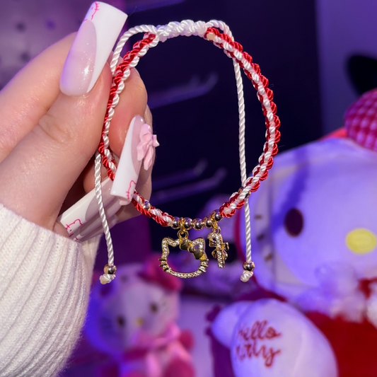 Candy Cane Kitty Bracelet
